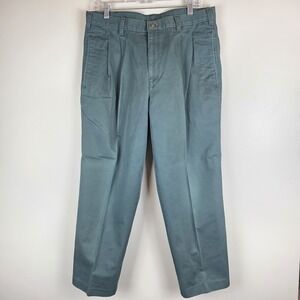 Duxbak green pants Men's 36 x 30 Pleated Vintage 100% cotton. D109